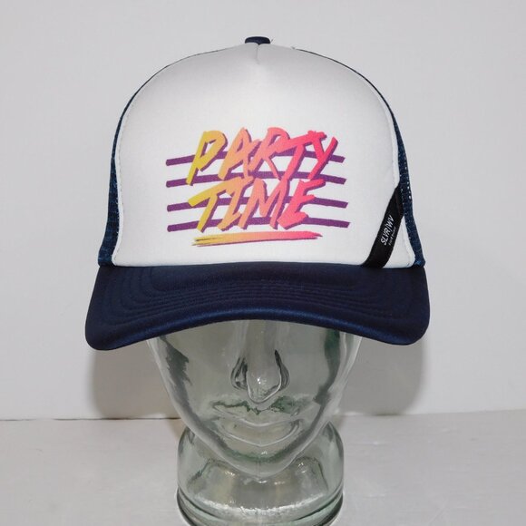 Silver Wave SLVR WV Unisex PARTY TIME BLue White snapback Trucker Hat Cap - Picture 2 of 10